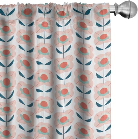 ABAKUHAUS 1970 Gordijnen – Set van 2 panelen 75x175 cm – Microvezel, veelkleurig