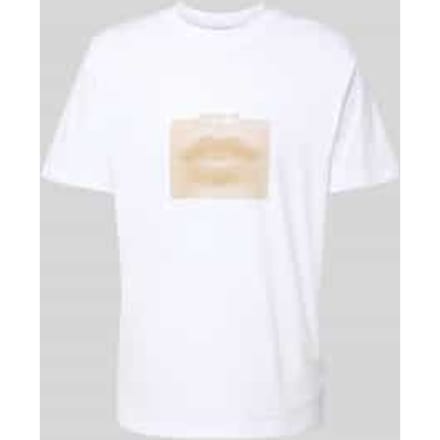 T-shirt met labelprint, model 'Deterni'