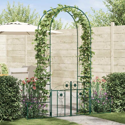 vidaXL - Tuinboog - Groen - 203 - x - 50 - x - 218 - cm - Staal