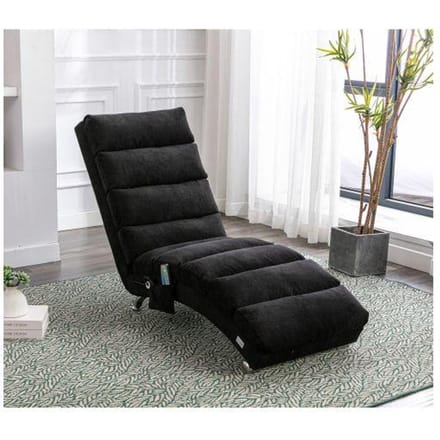 Fauteuil de massage d'intérieur - MUVOE - Sacklein - 5 modes de vibration - Dossier ergonomique - Noir noir