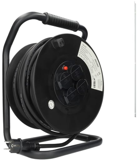 Target kabelhaspel open 4-voudig met randaarde IP44 40 meter neopreen H07RN-F 3x2.5mm2 (90303)