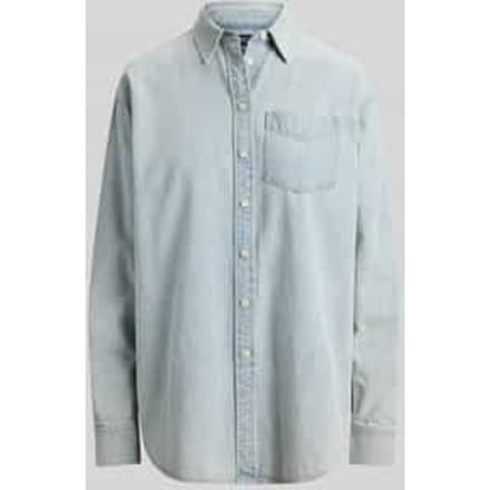 regular fit jeansblouse van puur katoen