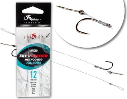 Filex BARBLESS Method Feeder Rig #8 - Bait Spike - Braid - 0.12mm - 2 stuks - Method Onderlijn