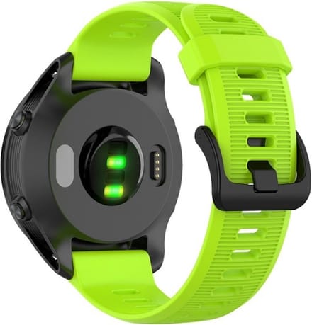 Siliconen bandje - geschikt voor Garmin Forerunner 935 / 945 / 955 / 965 / 745 / 970 - limoengroen