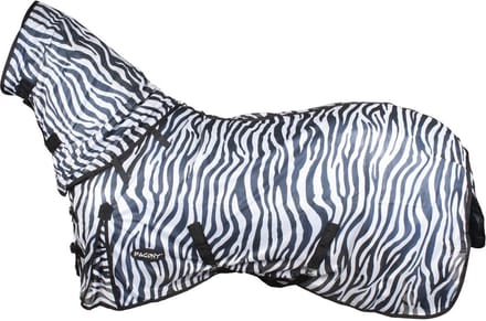 Pagony Zebra Rolnek Vliegendeken - Paardendeken - Maat: 165 - Zwart/Wit - Polyamide