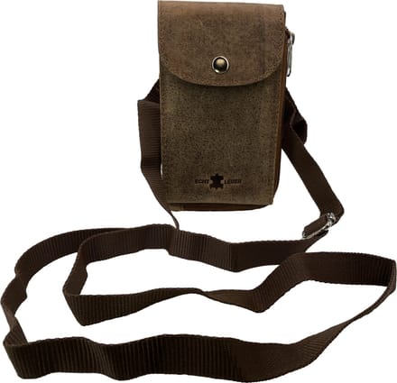 Klein vintage hunterleren telefoontasje