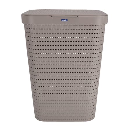 Rotho Country - Wasmand met deksel - 55 l Kunststof - Cappuccino