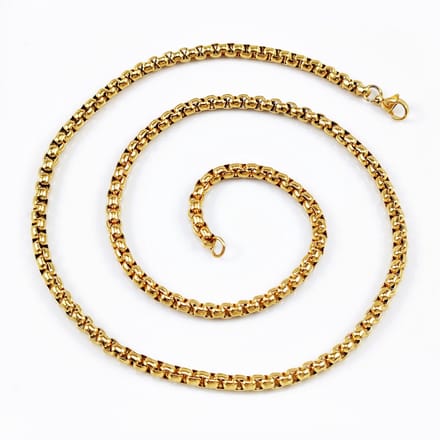 70cm - 3mm Jasseron Schakelketting - Stalen Goudkleur - Ketting Dames - Heren