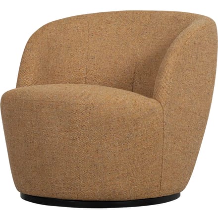 WOOOD Serra Draaifauteuil - Melange Stof - Curry - 68x70x77