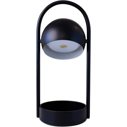 FRANDSEN LED-tafellamp Ball Portable, zwart, staal