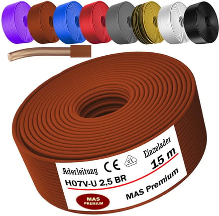 Eéndradige Aderleiding Bruin 2,5 mm² - Voor Elektrische Installaties (Diverse Lengtes)