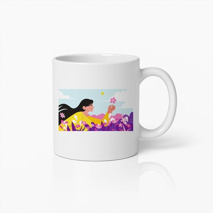 Rustgevende Bloemdroom Mok – Kalmerende Koffiebeker voor Natuurliefhebbers en Mindfulnessfans