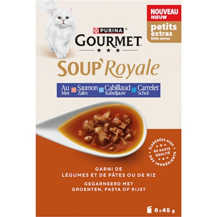 Gourmet Kattenvoer Nat Soup Royale Zalm - 6x45 gr