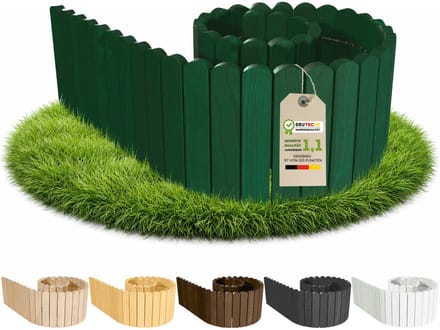 Floranica Flexibele Palissade Borderrand Gazonrand Perkrand 40 x 200 cm Groen Bloembedrand hout geïmpregneerd