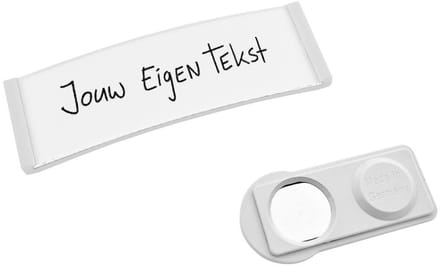 Naambadge Polar ® - Wit - dubbel magneet - 68x22mm - 10 stuks