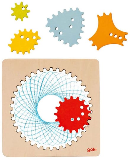GOKI Spirograaf - Tekenen - 13X13X0,5Cm - Hout - 4 Jaar