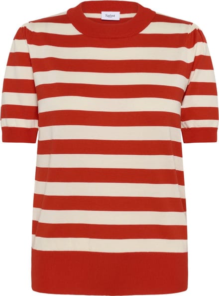 Saint Tropez MilaSZ SS Block Stripe Pullover Dames Trui - Valiant Seedpearl Block Stripe