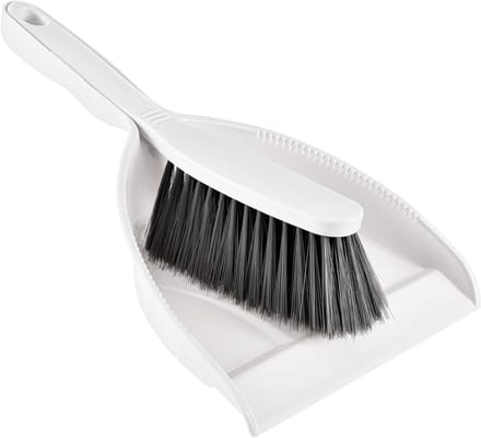 Handbezem Stofpan - Mini Veegset - Snel Opruimen - Concaaf Ontwerp - Compact Formaat - Wit
