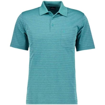 Ragman Polo Duo Fine Line Soft Knit Easy Care Emerald / male