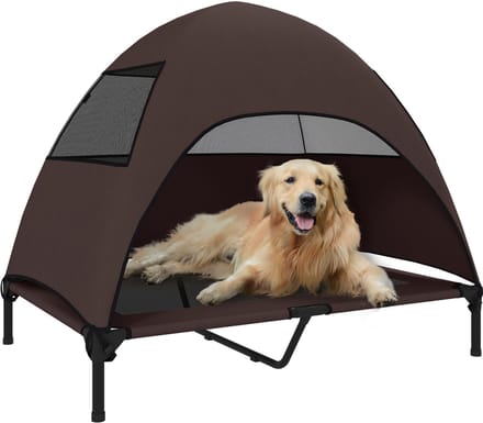 PawHut-Hundeliege-Polyester, Stahl-106L x 76B x 99H cm-Kaffee