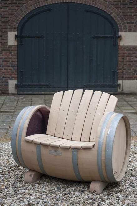 Wijnvat Stoel "Ruby" 225l., geborsteld, geschuurd