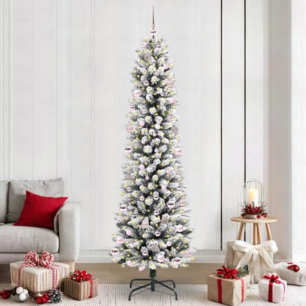 vidaXL - Kunstkerstboom - Wit - 240 - cm - PVC - en - Metaal - en - Plastic