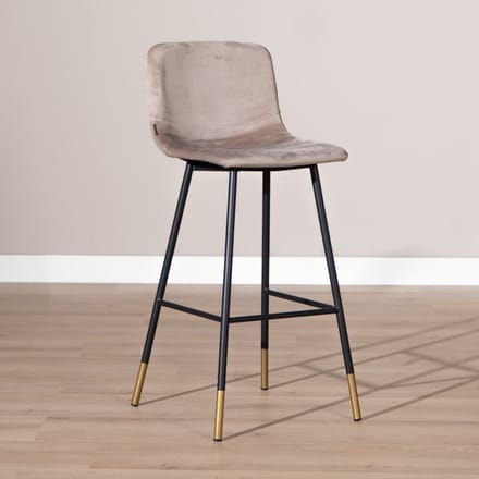 Bronx71® Velvet barkruk Mikky taupe 65-78 cm - barstoel