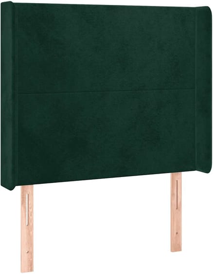 vidaXL - Hoofdbord - met - randen - 93x16x118/128 - cm - fluweel - donkergroen
