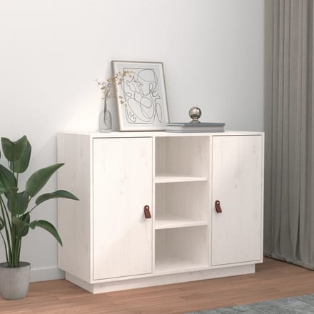 vidaXL - Dressoir - 100x40x75 - cm - massief - grenenhout - wit