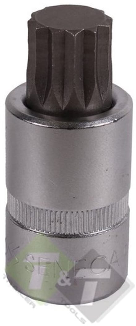m9 twaalfkant spline dop uitwendig - 55 mm - 1/2 duims aansluiting - veeltanddop - meertanddop - spline bit - seneca