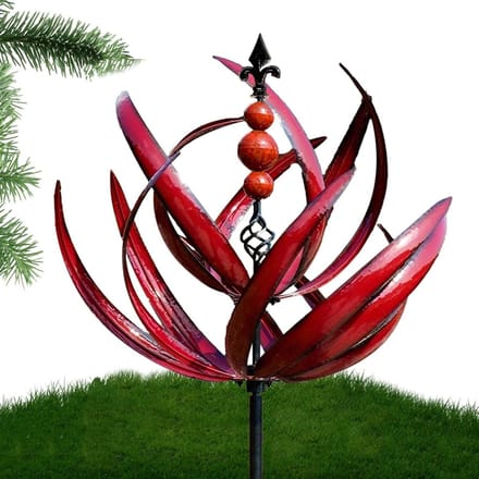 Draaibare Wind Spinner - Tuindecoratie Molen - Tuin Decoratie - UV Bestendig Metaal - Groot Formaat - Rood