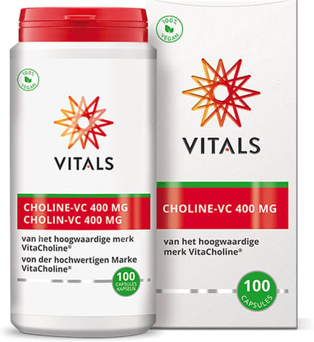 Vitals Choline-VC 400 mg - 100 capsules. Elementair choline van het hoogwaardige merk VitaCholine®.