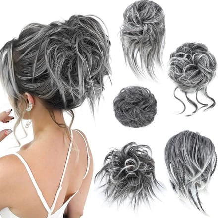 Set van 5 Haarstukken met Elastiek voor Vrouwen - Golvend en Natuurlijk Synthetisch Haar