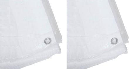 Benson afdekzeil - 3x stuks - wit - 3 x 5 m - bevestiging ogen - grondzeil - dekzeil