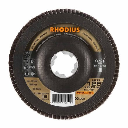 Rhodius - Lamellenschijf - Pro - 125 mm - K80 - X-Lock LSZ F1