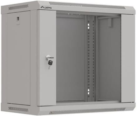 Lanberg 19 Inch Wandkast 9U - 540x350 mm - Glazen Deur - Grijs - FlatPack