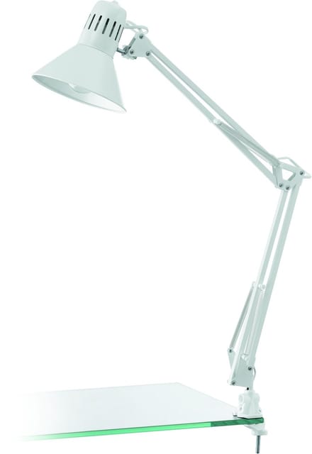 EGLO Firmo Tafellamp - Klemlamp - E27 - 73 cm - Wit Glanzend