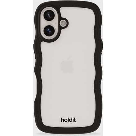 Phone Case Wavy Black/Transparent iPhone 16 Plus