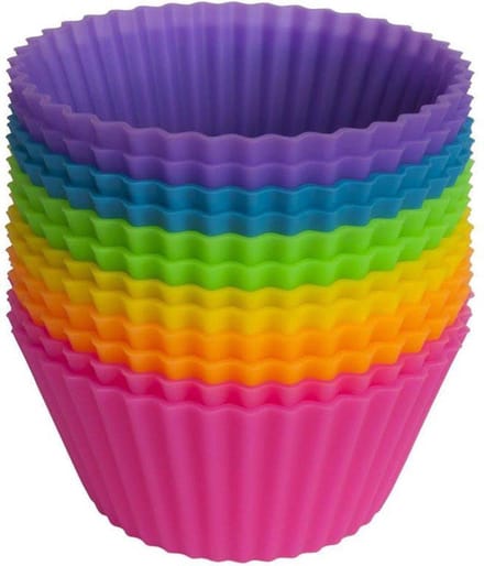 BukkitBow - Siliconen Cupcake Vormpjes en Ijsvormpjes - Muffin Cups - Set van 12 - Vaatwasserbestendig - Multicolor
