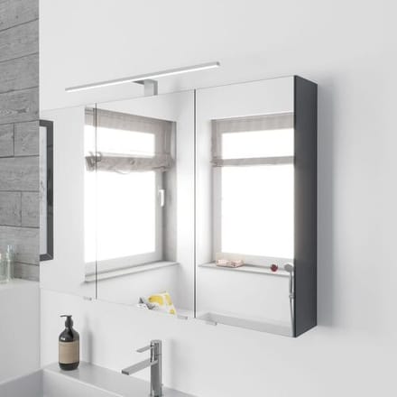 MEGABAD Profi Collection mirror cabinet with 3 doors and surface mounted light 100 cm LHMSP10064B90GRM