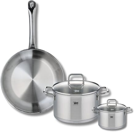 Set van 1 Koekenpan 28 cm en 2 kookpotten 12 en 20 cm Elo Profi Citrin