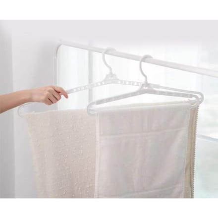 Verstelbare Hangers Extra Groot Intrekbaar Schouder Anti-slip Winddicht Droogrek voor Thuis wit