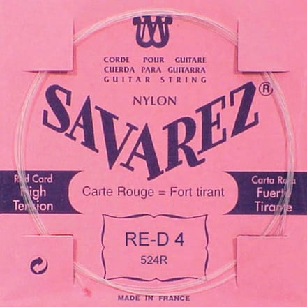 Savarez 524-R D-4 snaar, silverplated nylon (rouge), from 520-R set, hard tension