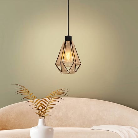 EGLO Adwickle Hanglamp - E27 - 17 cm - Zwart/Bruin