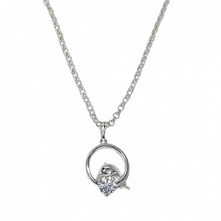 Zilver Dolfijn ketting zirkonia - Charme Bijoux