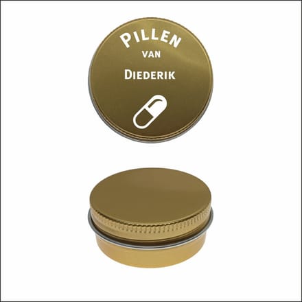 Pillen Blikje Met Naam Gravering - Diederik