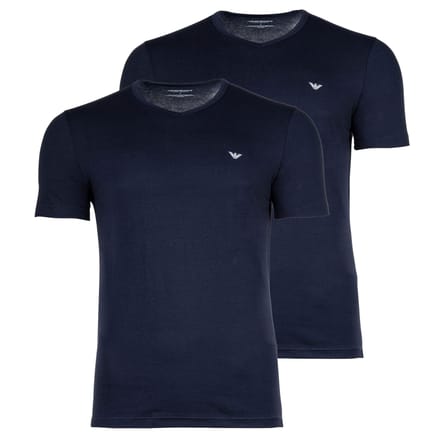 Armani T-shirts met V-hals 2-pack blauw