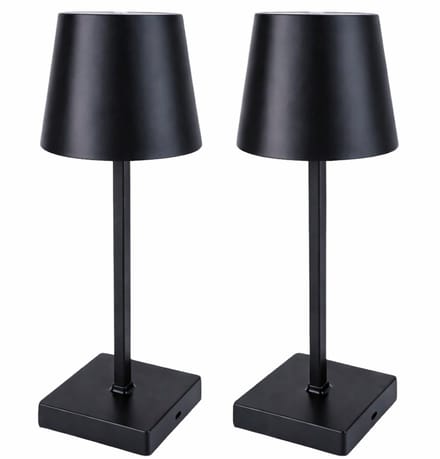 LED Tafellamp Zwart – Touch & Dimbaar – Warm Wit - Draadloos – Modern & Compact - Batterij