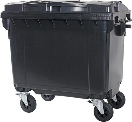 4-wiel afvalcontainer - 660 liter - grijs
