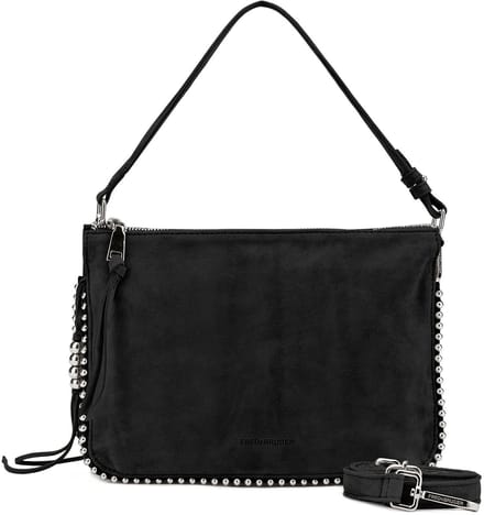 FREDsBRUDER Leren Schoudertas All About Beads Crossbag Black Zwart
